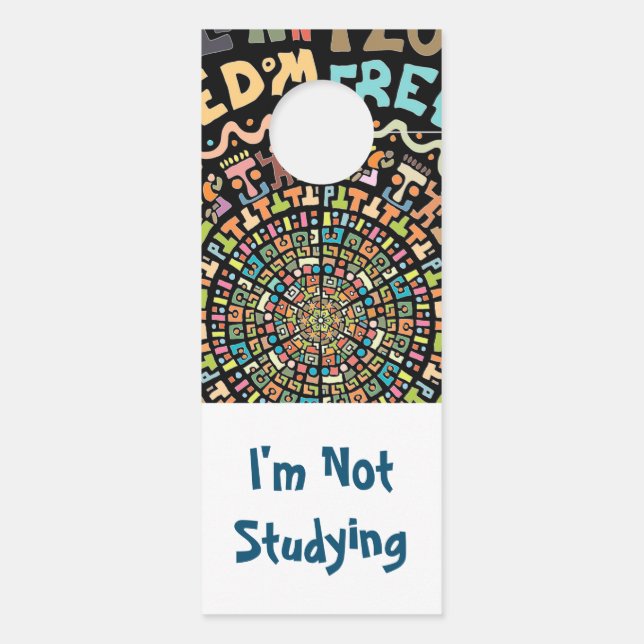 Design with coloured letters door hanger (Back)