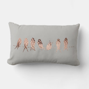 Design with Copper Birds on Wire Art Pillows