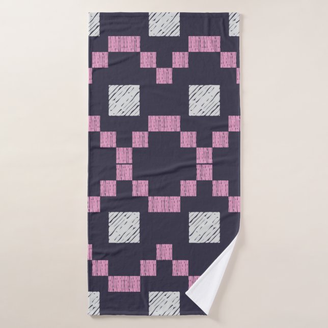 Design with manual hatching. Ethnic boho ornament. Bath Towel (Bath Towel)
