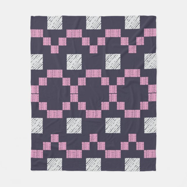 Design with manual hatching. Ethnic boho ornament. Fleece Blanket (Front)