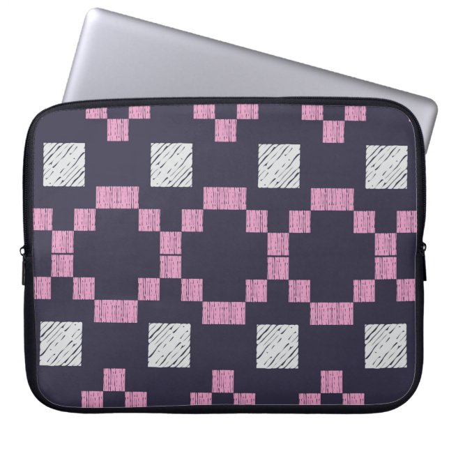 Design with manual hatching. Ethnic boho ornament. Laptop Sleeve (Front)