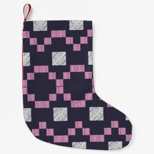 Design with manual hatching. Ethnic boho ornament. Small Christmas Stocking