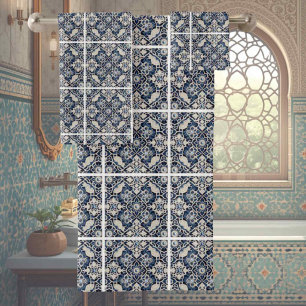 Design with Traditional Elegance   Morrocan Tiles Bath Towel Set