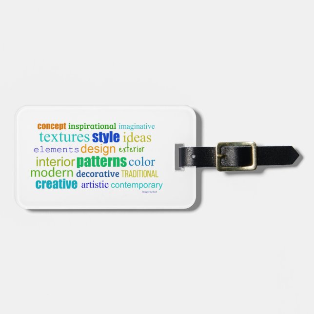Design Word Collage Luggage Tag (Front Horizontal)