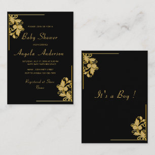 Design Your Black and Gold Baby Shower Invitations