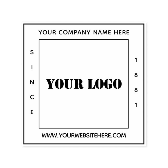Design Your Company Logo Info Scuare Stamp Example (Design)