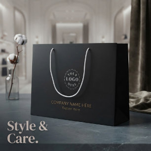 Design Your Custom Black Branded Large Gift Bag