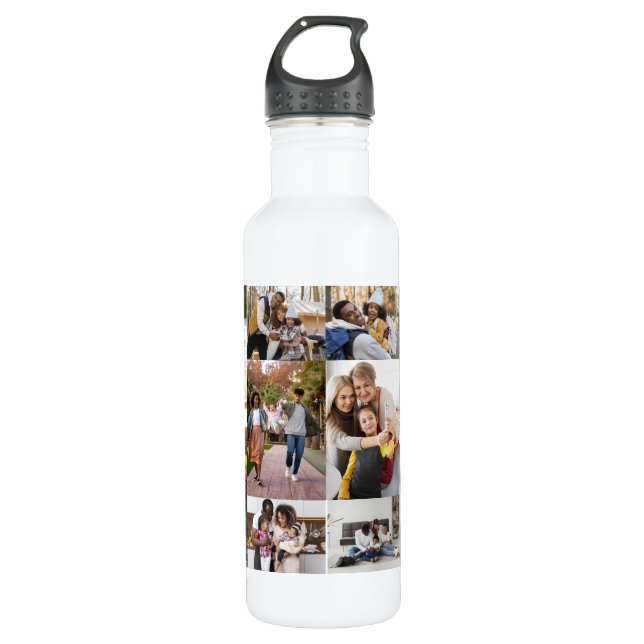 Design Your Own 10 Photo Collage 710 Ml Water Bottle (Front)