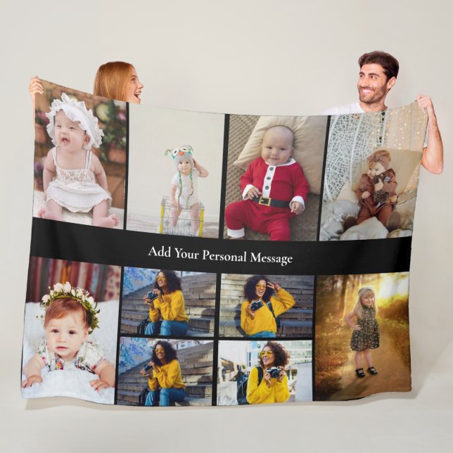 Design Your Own 10 Photo Collage Fleece Blanket (In Situ)