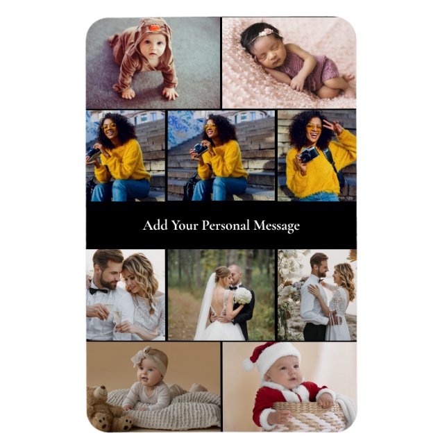 Design Your Own 10 Photo Collage Magnet (Vertical)