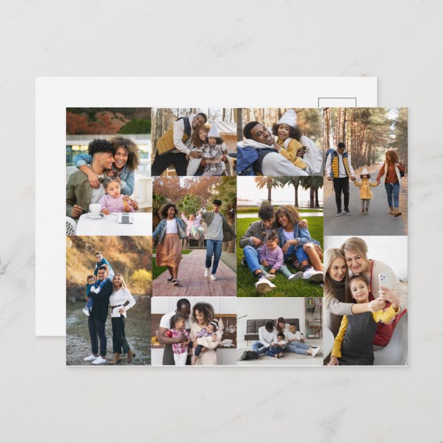 Design Your Own 10 Photo Collage Postcard (Front/Back)