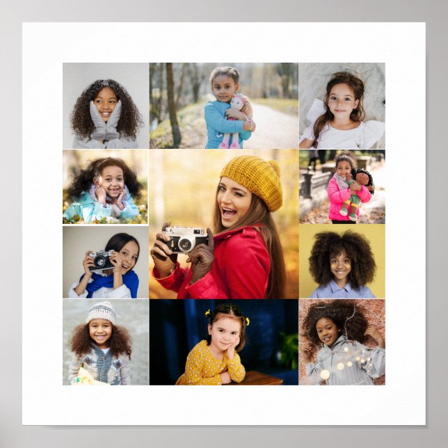Design Your Own 11 Photo Collage Poster (Front)