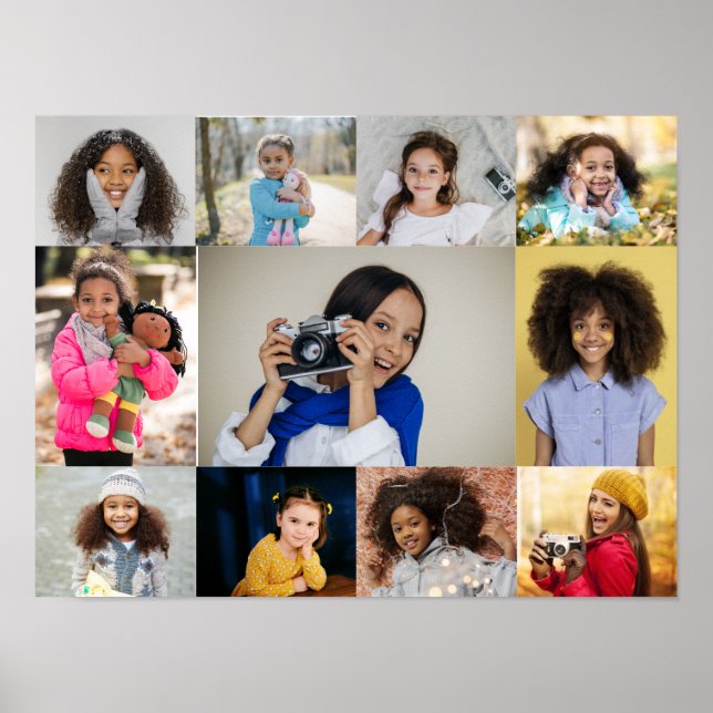 Design Your Own 11 Photo Collage Poster (Front)