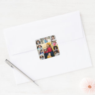 Design Your Own 11 Photo Collage Square Sticker