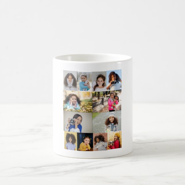 Design Your Own 12 Photo Collage Coffee Mug (Center)