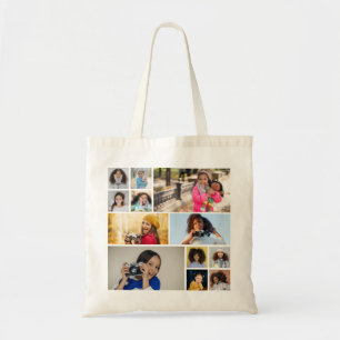 Design Your Own 12 Photo Collage Tote Bag