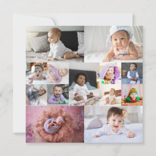 Design Your Own 13 Photo Collage Announcement