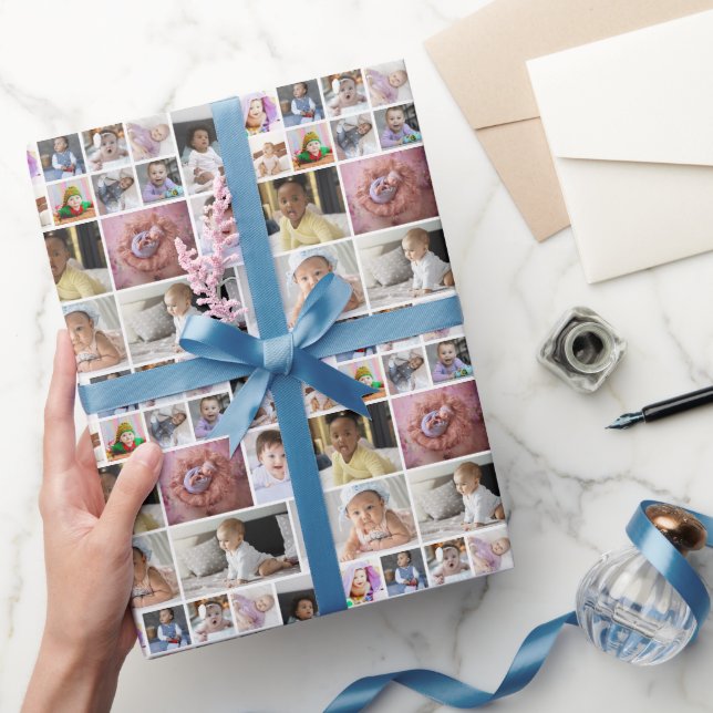 Design Your Own 14 Photo Collage Wrapping Paper (Gifting)
