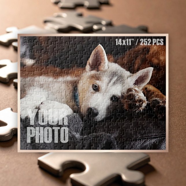Design Your Own 14x11”/252 Pieces Custom Pet Photo Jigsaw Puzzle (Custom Photo Puzzle - 11x14" / 252 Pieces)