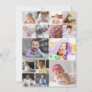 Design Your Own 15 Photo Collage Thank You Card