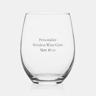 Design Your own 16 oz Capacity Stemless Wine Glass