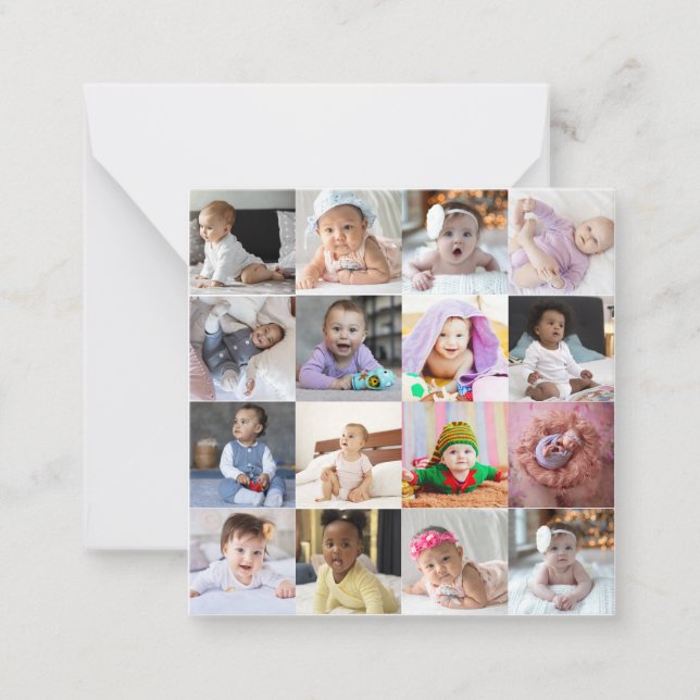 Design Your Own 16 Photo Collage Card (Front)