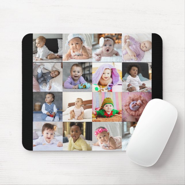 Design Your Own 16 Photo Collage Mouse Pad (With Mouse)