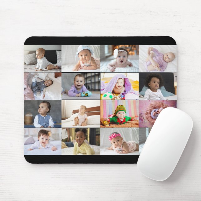 Design Your Own 16 Photo Collage  Mouse Pad (With Mouse)