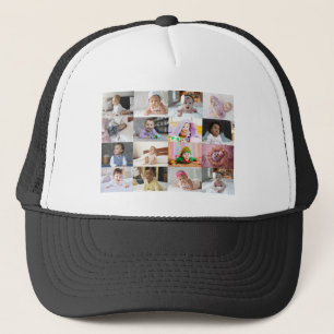Design Your Own 16 Photo Collage Trucker Hat