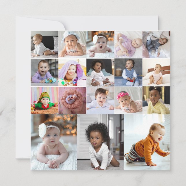 Design Your Own 18 Photo Collage Card (Front)