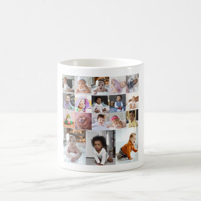 Design Your Own 18 Photo Collage Coffee Mug (Center)
