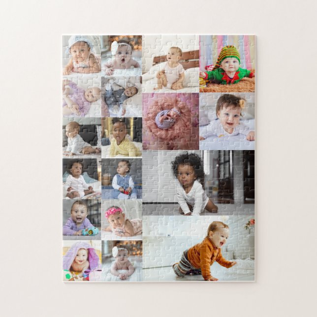 Design Your Own 18 Photo Collage  Jigsaw Puzzle (Vertical)