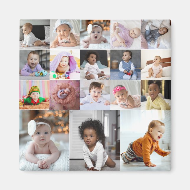 Design Your Own 18 Photo Collage Magnet (Front)