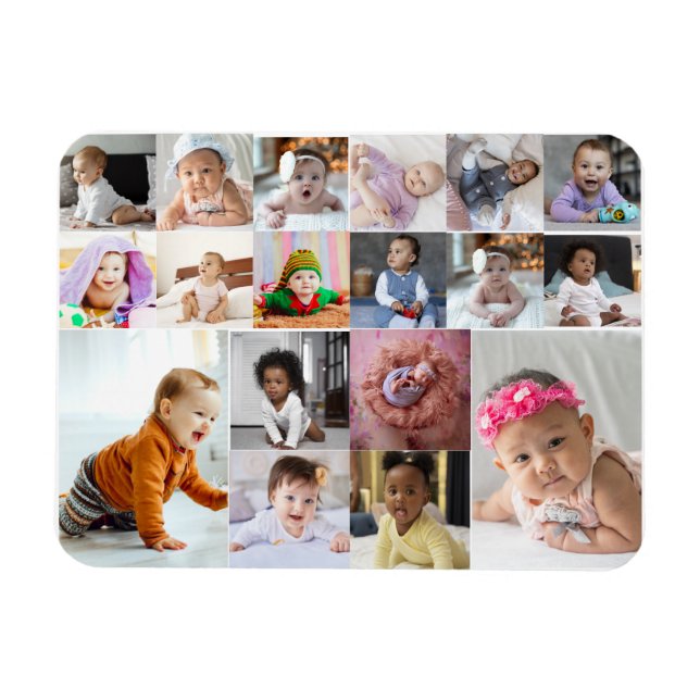 Design Your Own 18 Photo Collage  Magnet (Horizontal)
