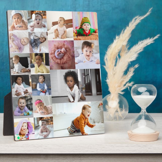 Design Your Own 18 Photo Collage  Plaque (Side)