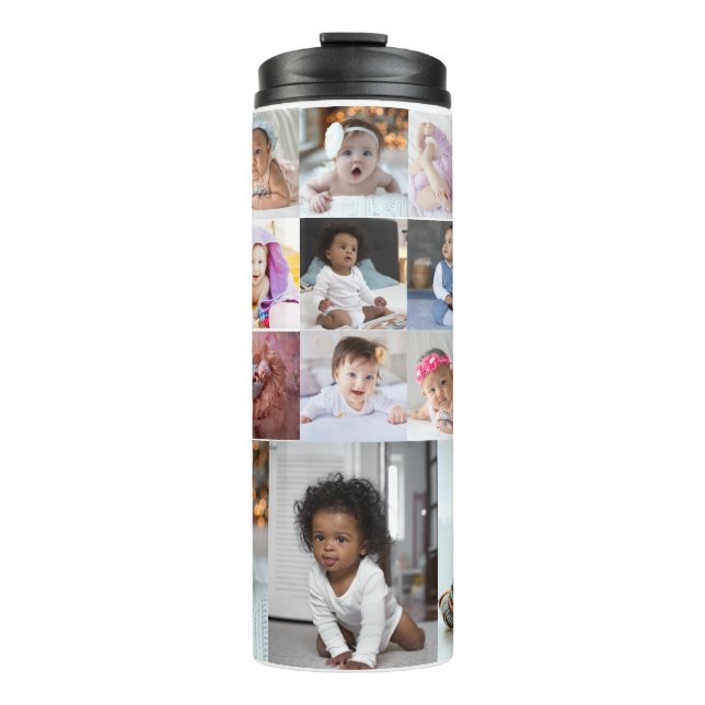 Design Your Own 18 Photo Collage Thermal Tumbler (Front)