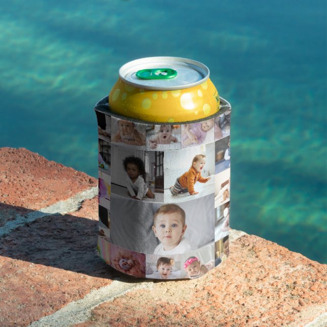 Design Your Own 19 Photo Collage Can Cooler (In Situ Pool)