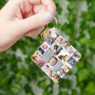 Design Your Own 19 Photo Collage Key Ring