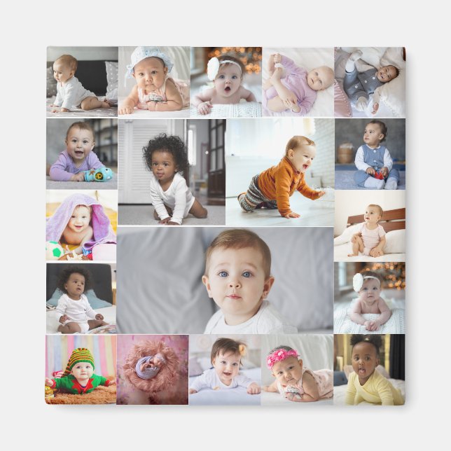 Design Your Own 19 Photo Collage Magnet (Front)