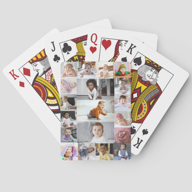 Design Your Own 19 Photo Collage  Playing Cards (Back)