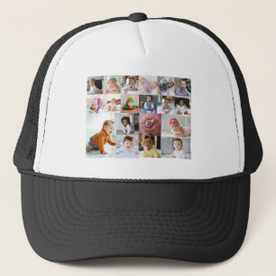 Design Your Own 19 Photo Collage Trucker Hat