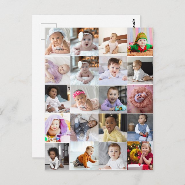 Design Your Own 20 Photo Collage  Postcard (Front/Back)