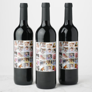 Design Your Own 20 Photo Collage  Wine Label