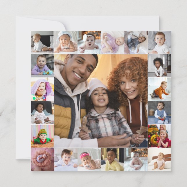 Design Your Own 21 Photo Collage Announcement (Front)