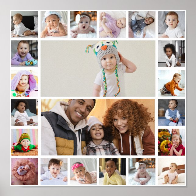 Design Your Own 22 Photo Collage Poster (Front)