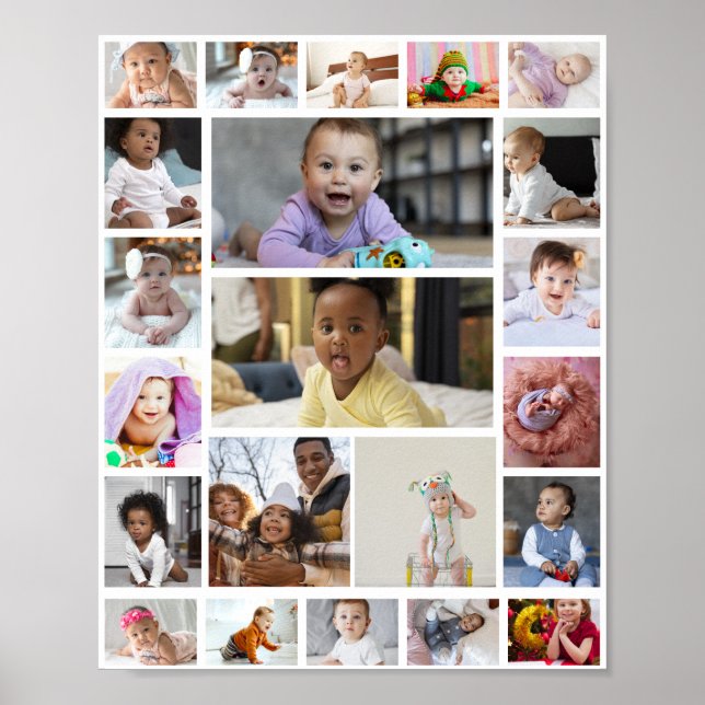 Design Your Own 22 Photo Collage Poster (Front)