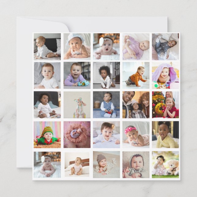 Design Your Own 25 Photo Collage Card (Front)