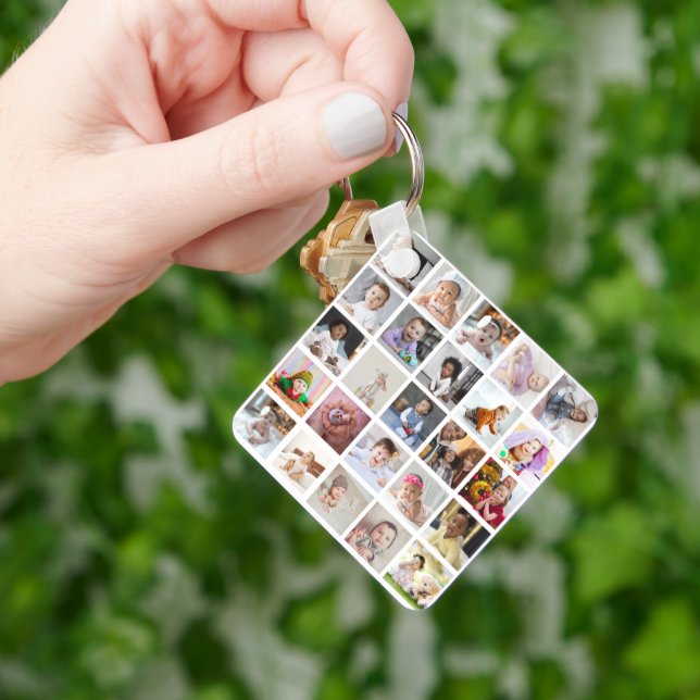 Design Your Own 25 Photo Collage Key Ring (Hand)