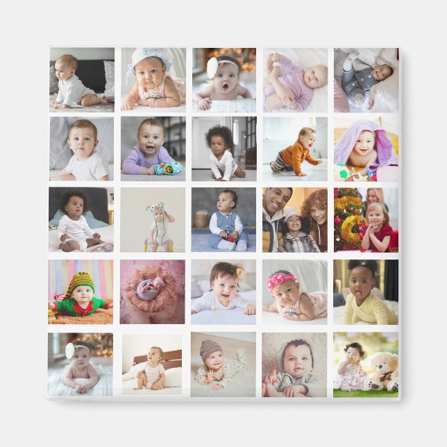 Design Your Own 25 Photo Collage Magnet (Front)
