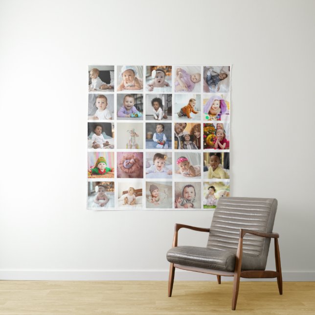 Design Your Own 25 Photo Collage Tapestry (In Situ)